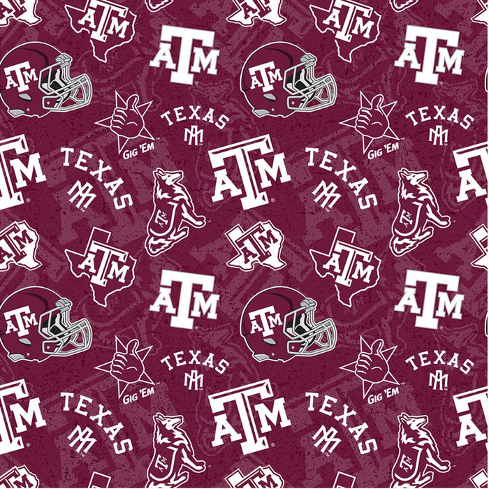 20" x 44" Texas A&M Aggies Licensed NCAA Fabric
