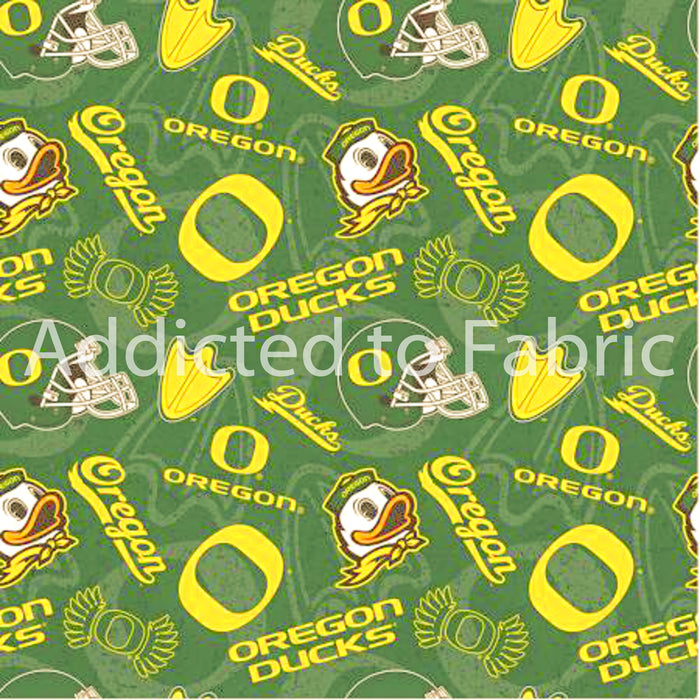 25" x 44" University of Oregon Fabric, Oregon Ducks Fabric, NCAA Licensed Fabric