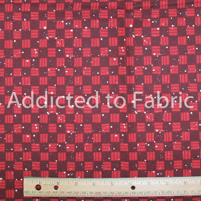 28" x 44" Kringle Checkered Fabric by Susan Jill Hall, Christmas Fabric