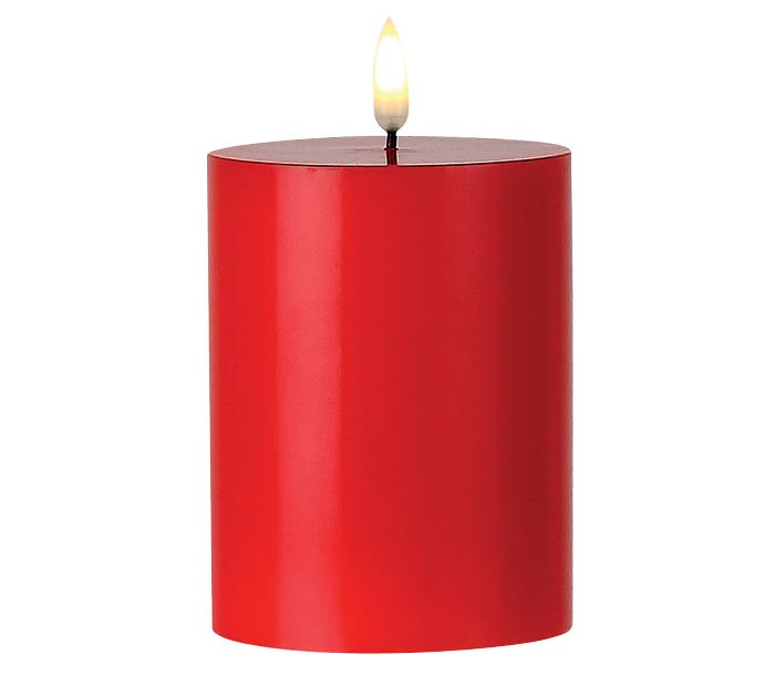 3 Inch x 4 Inch Patria LED Pillar Candle Red