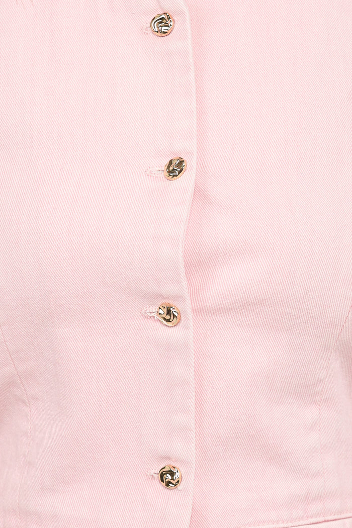 Petal and Pup USA TOPS Ailis Denim Vest Top - Dusty Pink