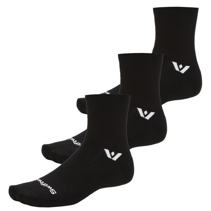 Three pairs of Aspire Quarter Crew High socks in black