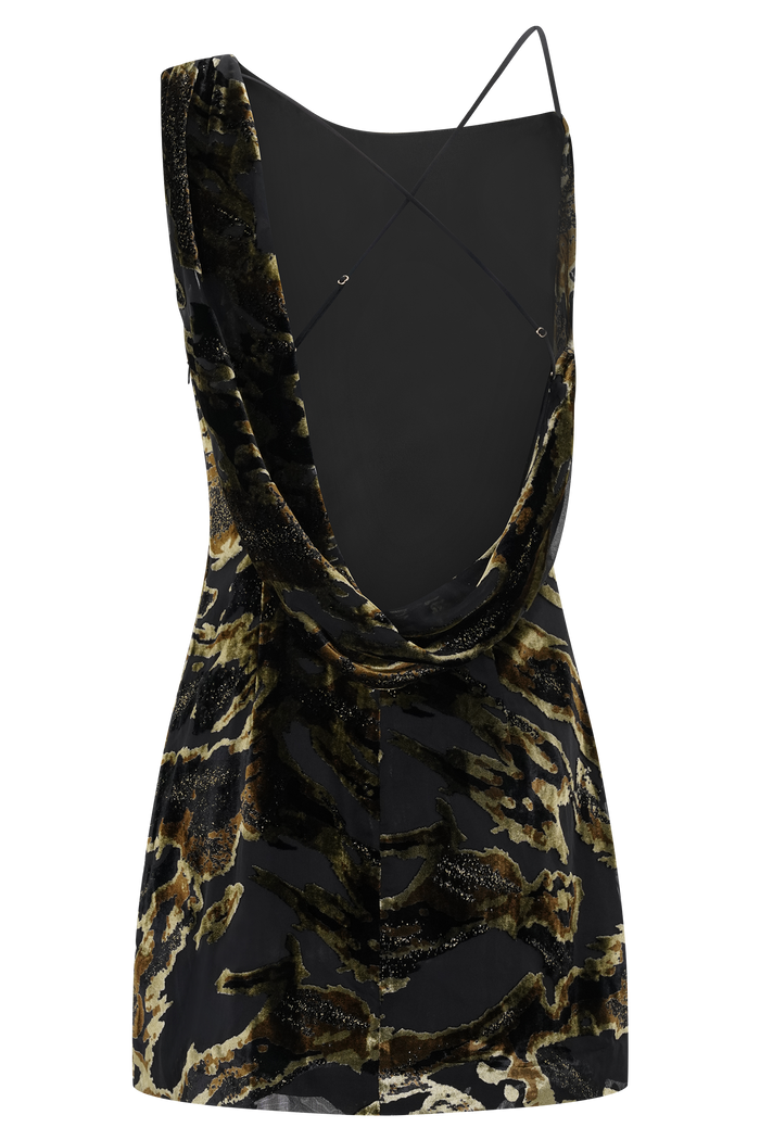 Ayana Cross Back Mini Dress - Velvet Burnout