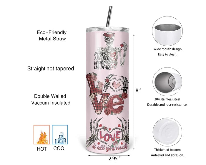 Bitterly Beautiful Skeleton 20 oz Tumbler | 1314 Creations
