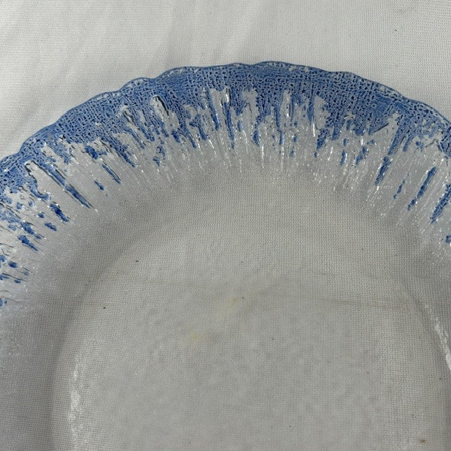 Blue glass serving dish