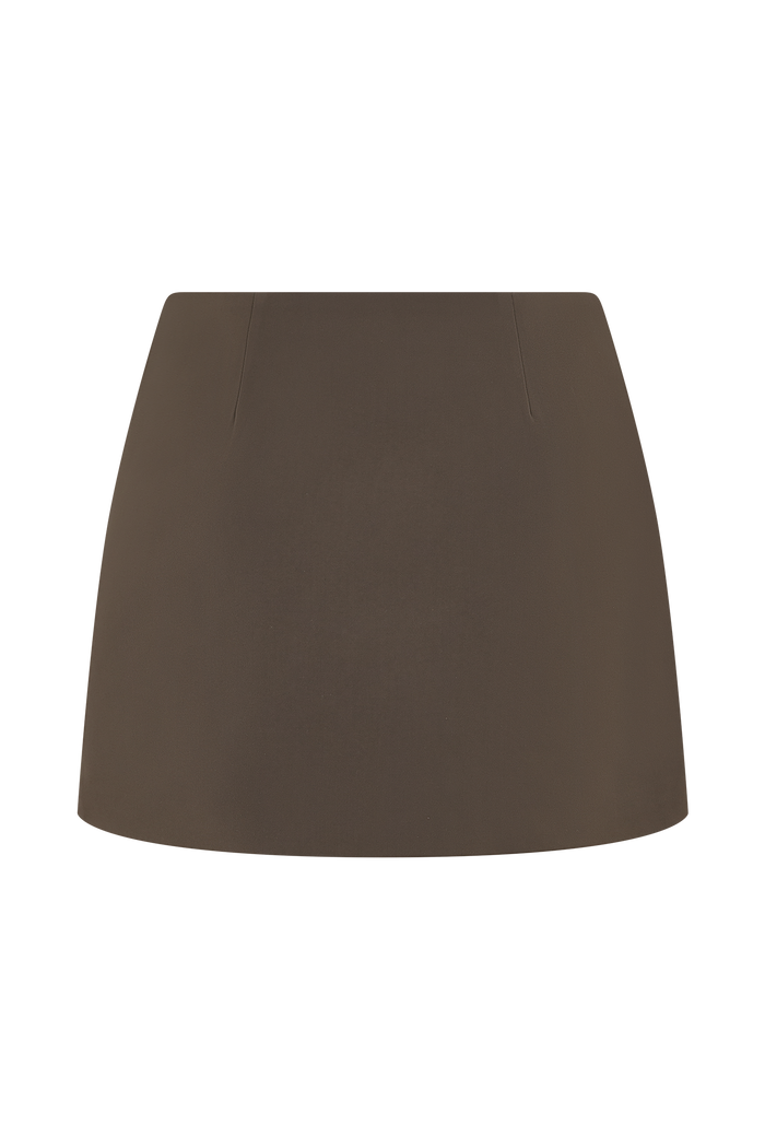 Effy Suiting Mini Skirt - Cacao Brown
