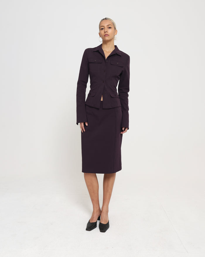 FITTED JACKET - PLUM