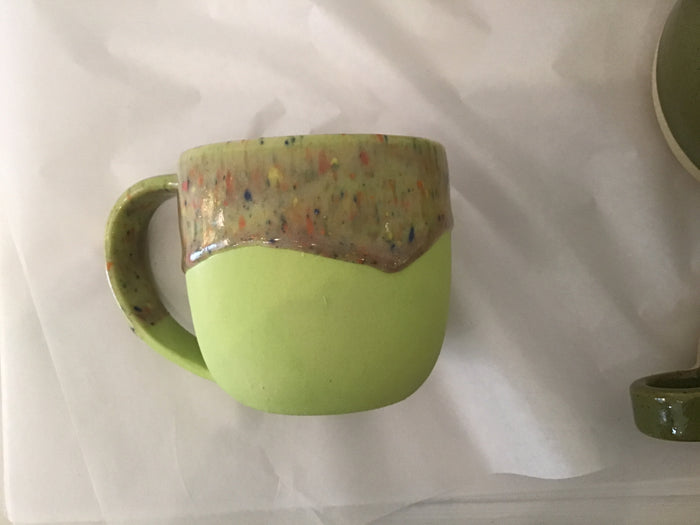 Frosted Funfetti Mug - Chartreuse