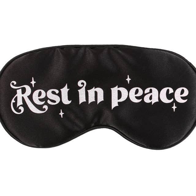 Gothic Rest in Peace Satin Eye Mask