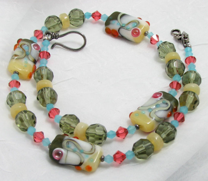 Lampwork Glass Necklace - Tutti Frutti