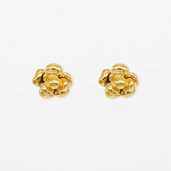 Large Rose Studs | Gold