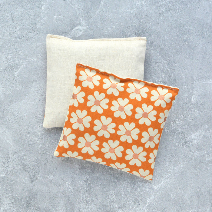 Lavender Sachet Bundle Heart Flowers in Caramel Cotton Terra
