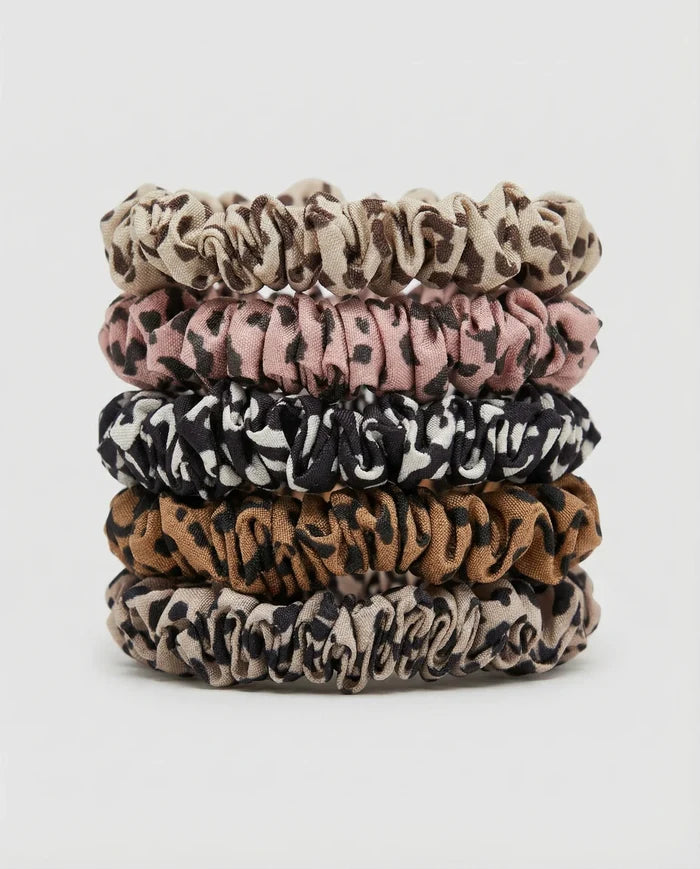Leopard Print Hair Ties | Set of 5