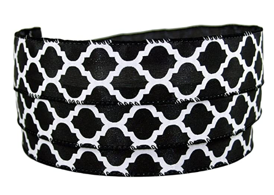 Moroccan Quatrefoil Black & White Wired Ribbon #9-1.5" X 50yds