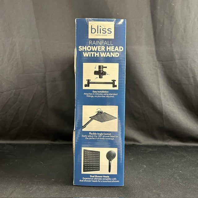 NIB Bliss Rainfall Shower Head with Wand