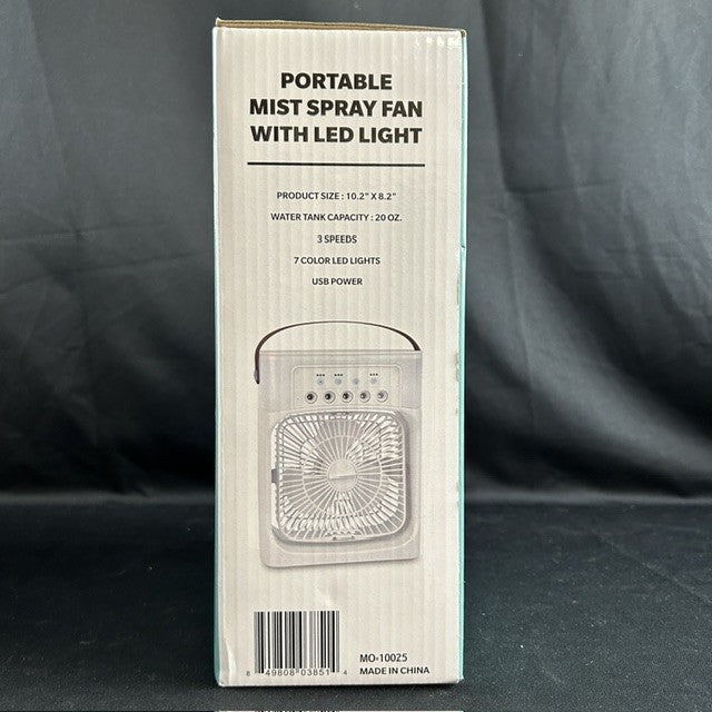 NIB Portable Mist Spray Fan with LED Light
