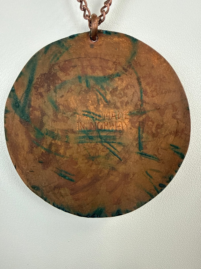 MCM Norwegian Copper & Enamel Pendant