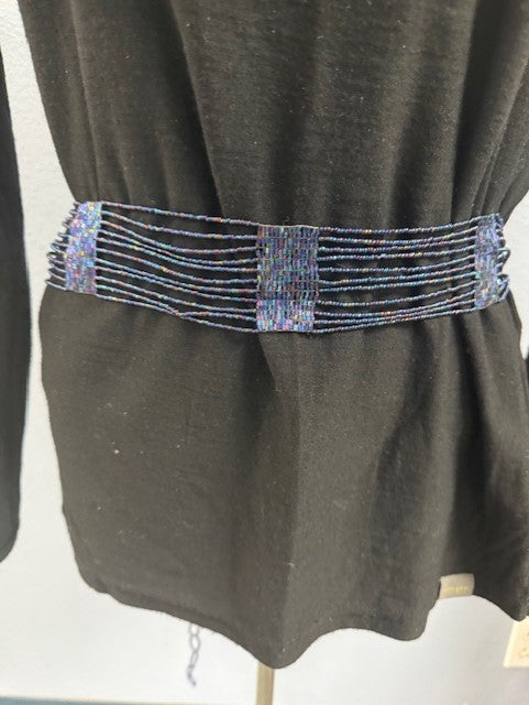 NWT Coldwater Creek Blue Metallic Bead Belt