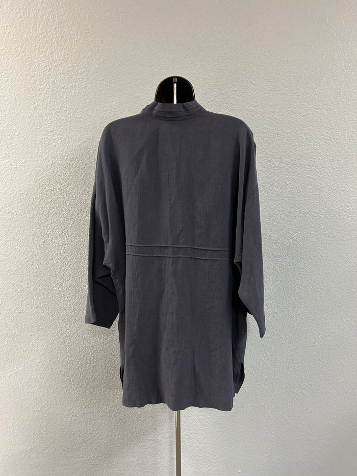 Ragazzi Blue Mandarin Style Jacket with Button Closure