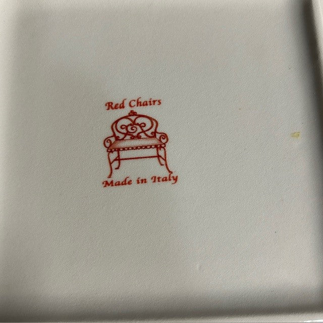 Red Chairs Plates Made In Italy