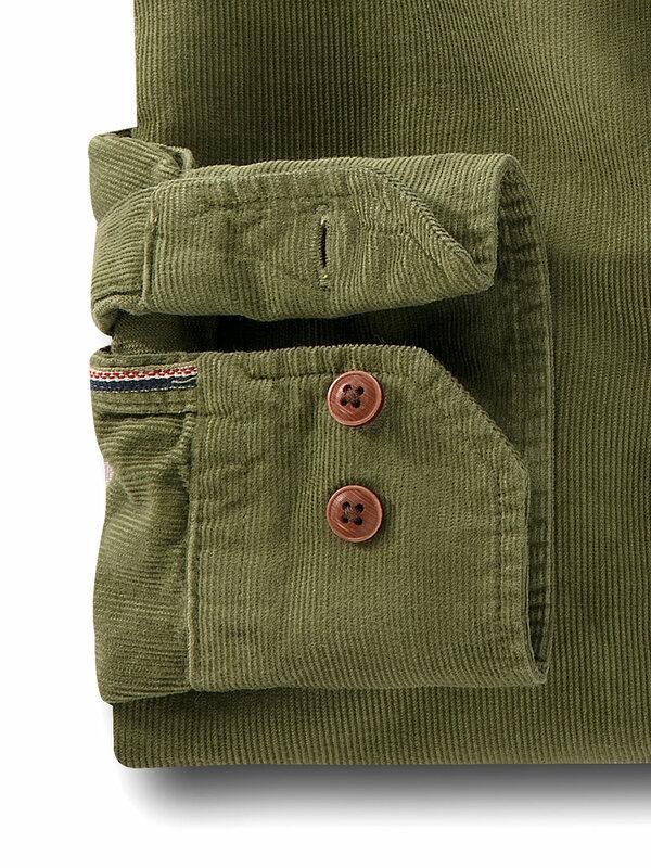 Rodeo Olive Corduroy Full sleeve single cuff Cotton Shirt