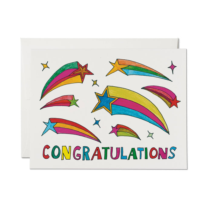Shooting Star Congrats greeting card: Single