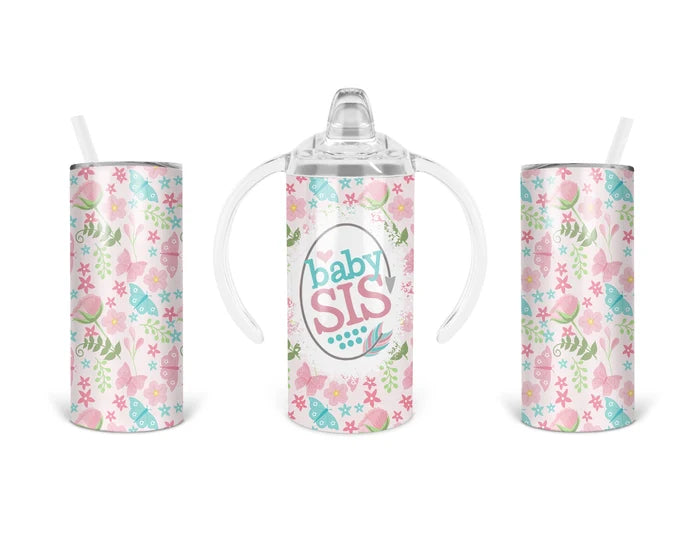 Sisterly Flutter – Baby Sis | Personalized Kids Tumbler