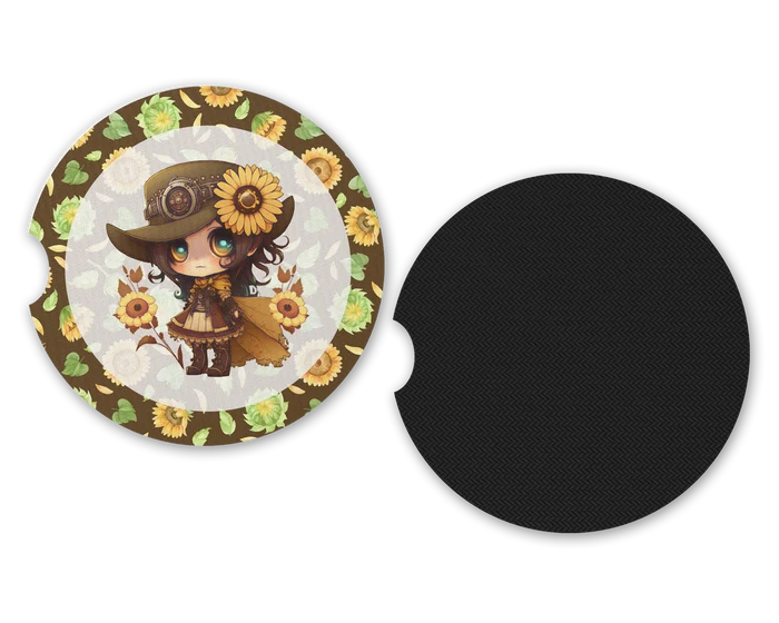 Steampunk Blooms | Car Coaster Set