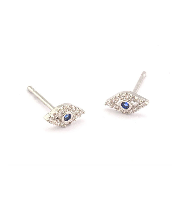 TAI CZ Mini Blue Evil Eye Studs Jewelry - Trend TAI Silver