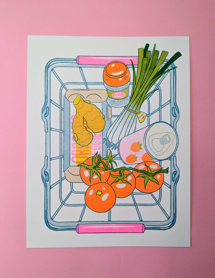 Tomato Egg | 8.5"x11" Risograph Print | Christina Hu