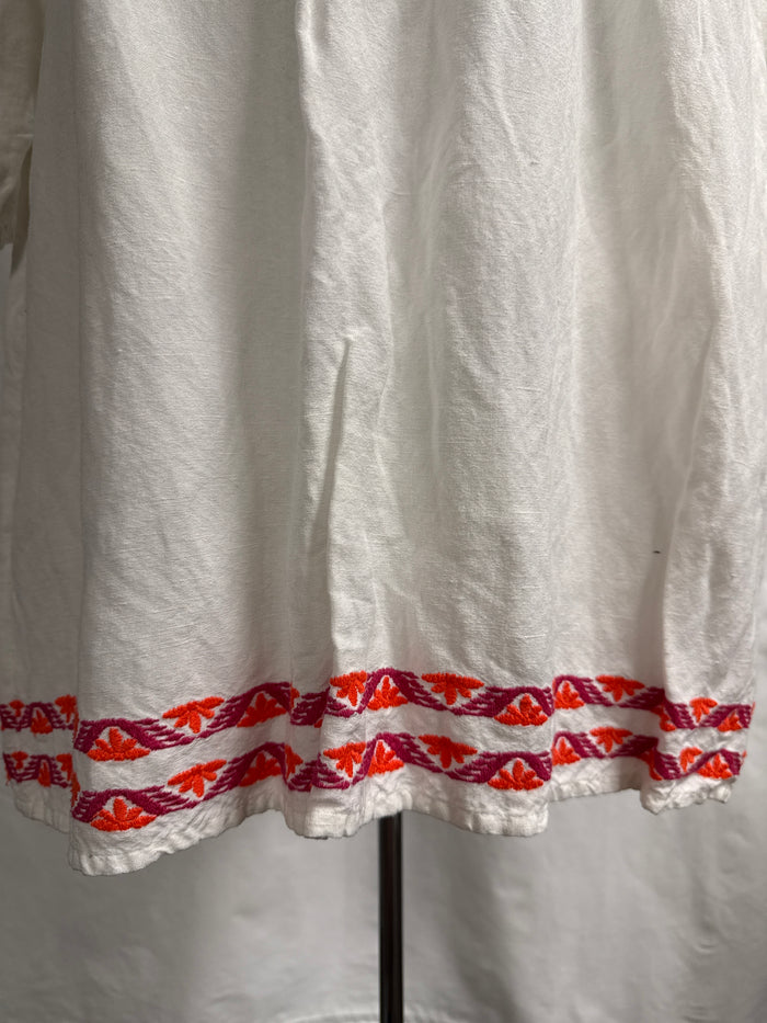 Tommy Bahama St. Lucia White Linen Embroidered Dress, Sz S
