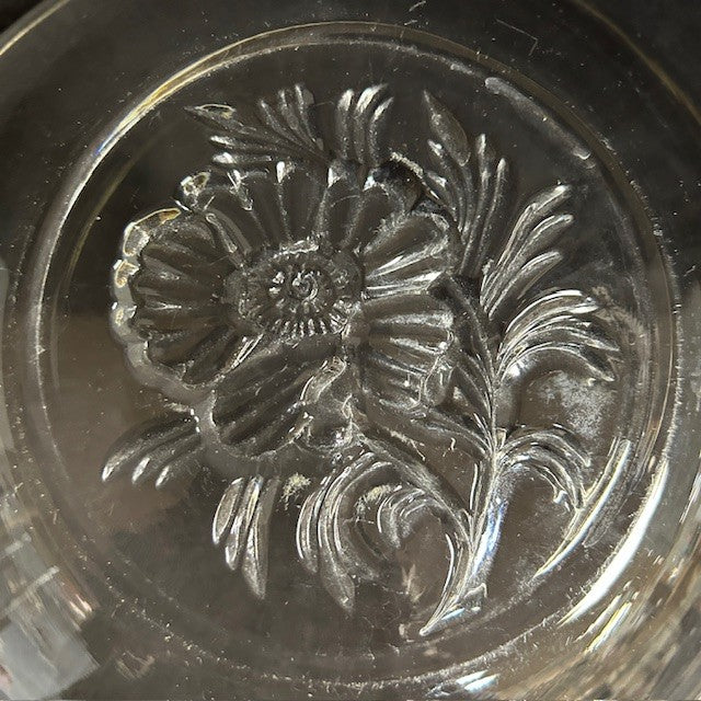 VTG Jeanette Camellia Clear Glass Bowl