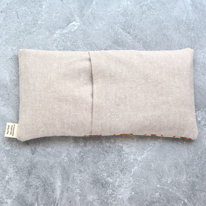 Weighted Eye Pillow in Heart Flowers Caramel Canvas Modern