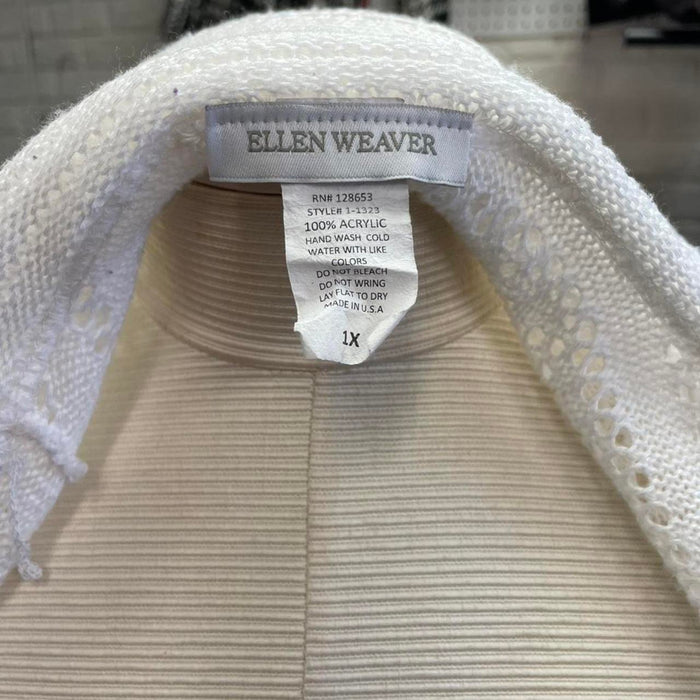 White open front cardigan