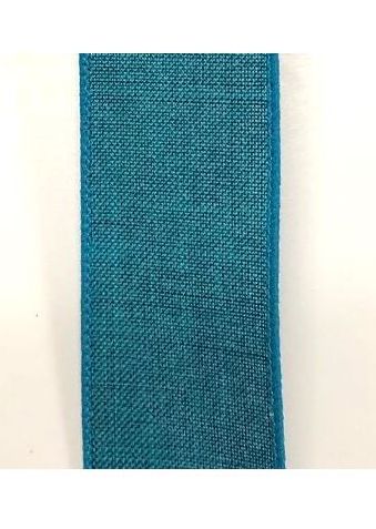 1.5" X 50yd Wired Denim Ribbon-Teal