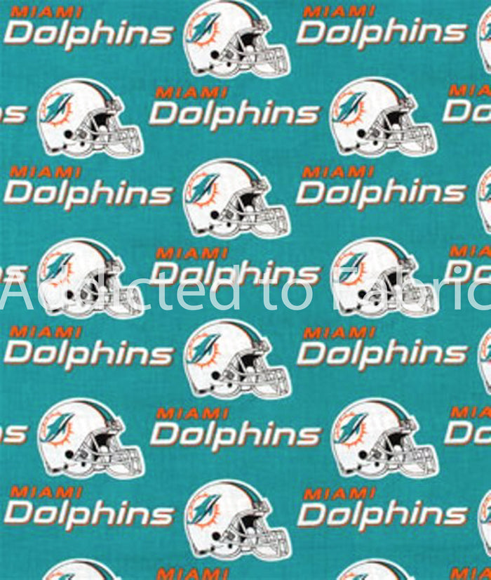 17" x 58" Miami Dolphins Fabric, NFL Cotton Fabric