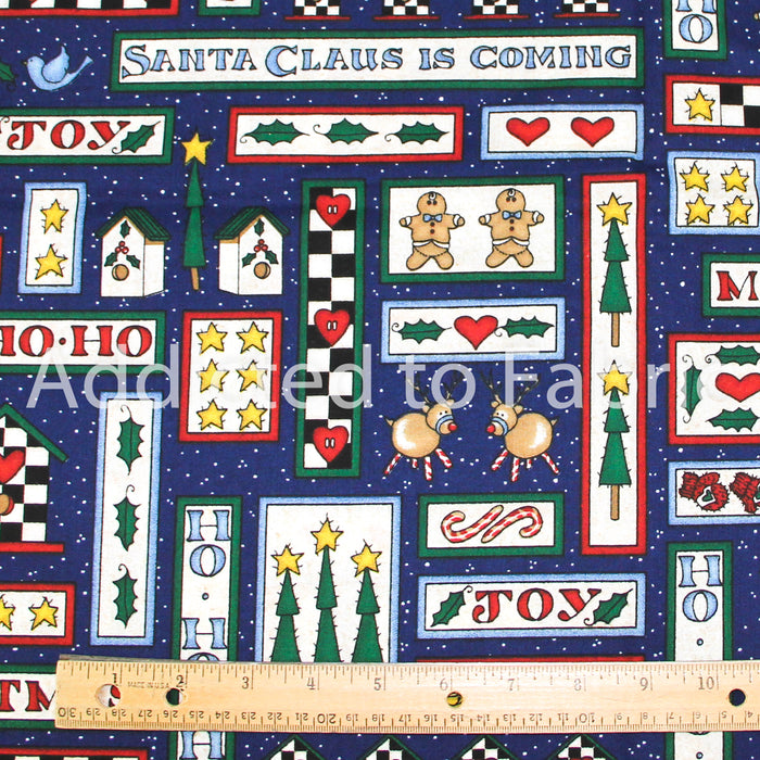 18" x 44" Ho Ho Ho Word Patch by Daisy Kingdom, Christmas Fabric, by Sandi Gore Evans