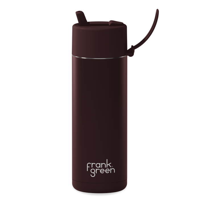 20oz/595ml Ceramic Reusable Bottle with Flip Straw Lid  | Chocolate