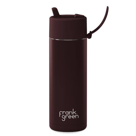 20oz/595ml Ceramic Reusable Bottle with Flip Straw Lid  | Chocolate