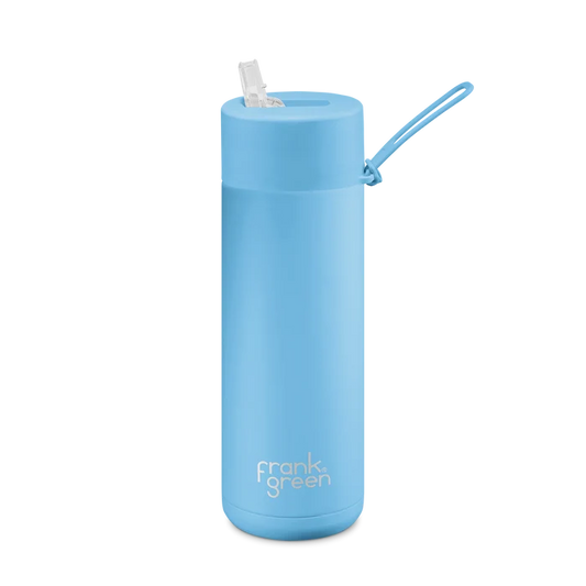 20oz/595ml Ceramic Reusable Bottle with straw lid | Sky Blue