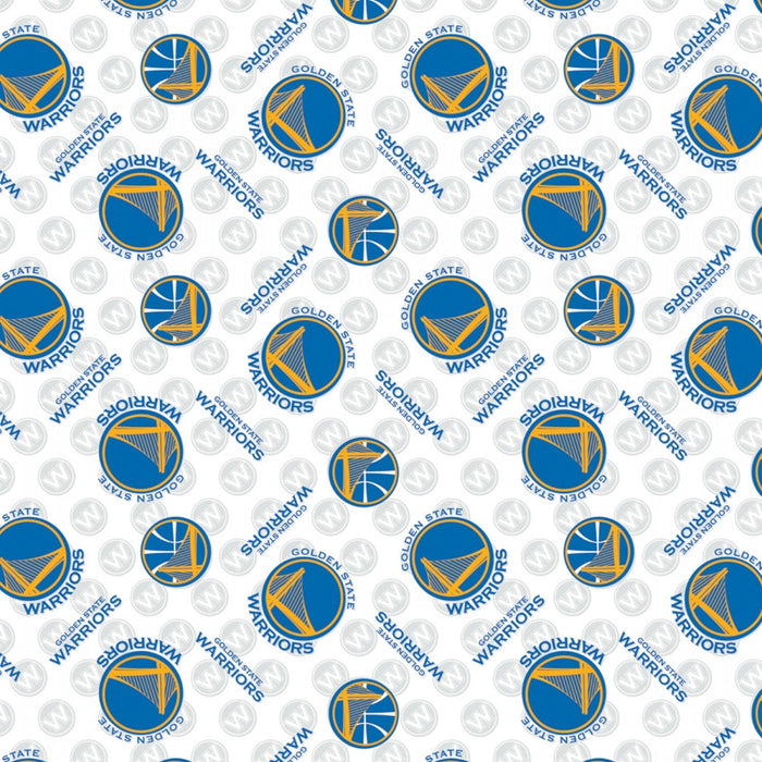 22" x 44" Golden State Warriors Fabric, NBA Licensed Fabric, Cotton