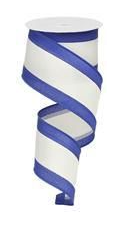2.5 " X 10 yd Satin Stripe - Royal / White