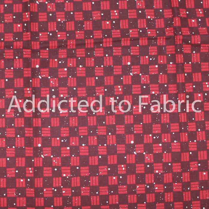 28" x 44" Kringle Checkered Fabric by Susan Jill Hall, Christmas Fabric