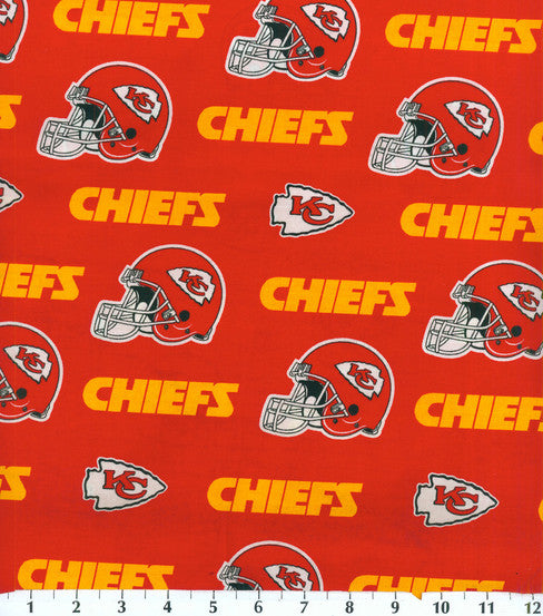 35" X 58"  Kansas City Chiefs Fabric, Licensed NFL Fabric