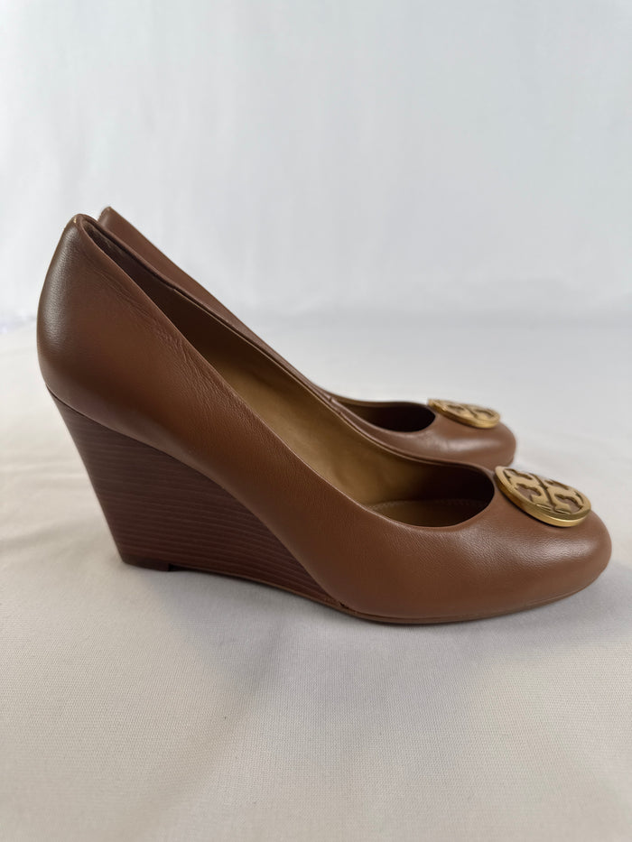 Tory Burch 7 1/2 Leather Wedge Heel