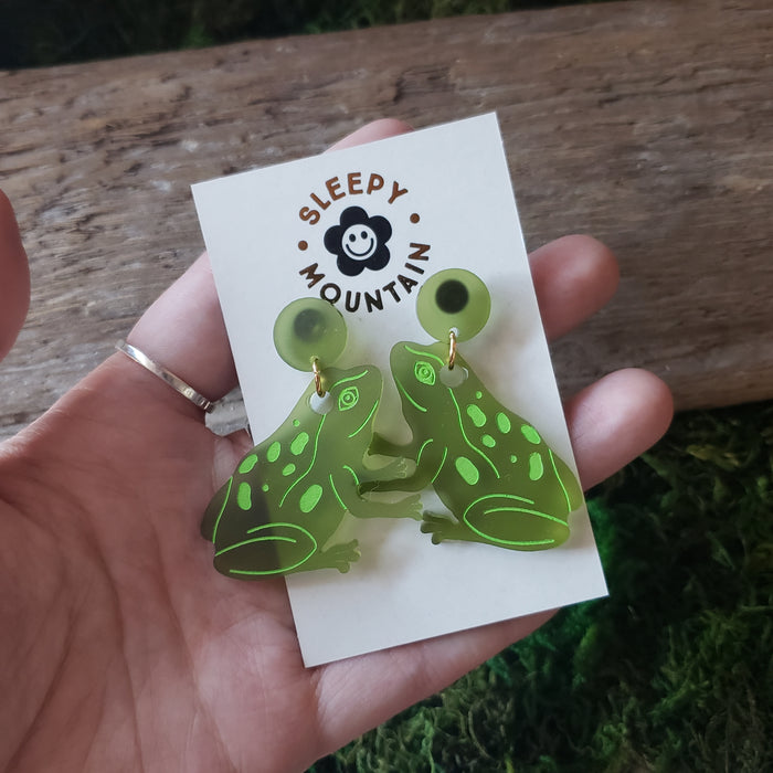 Acrylic Frog Dangle Earrings
