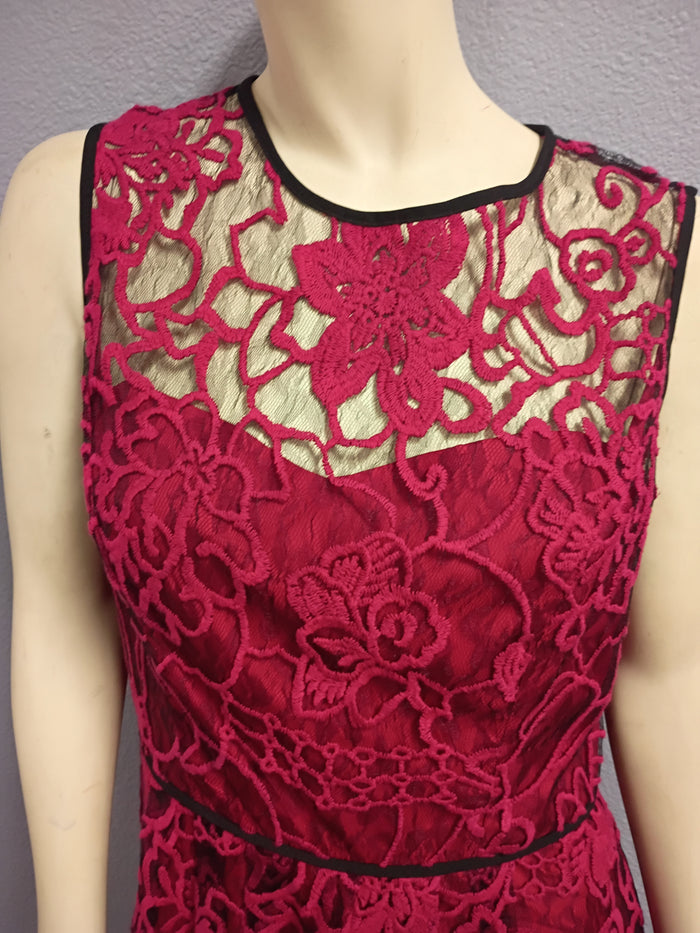 Adrianna Papell Red Lace Dress  10