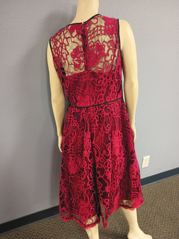 Adrianna Papell Red Lace Dress  10