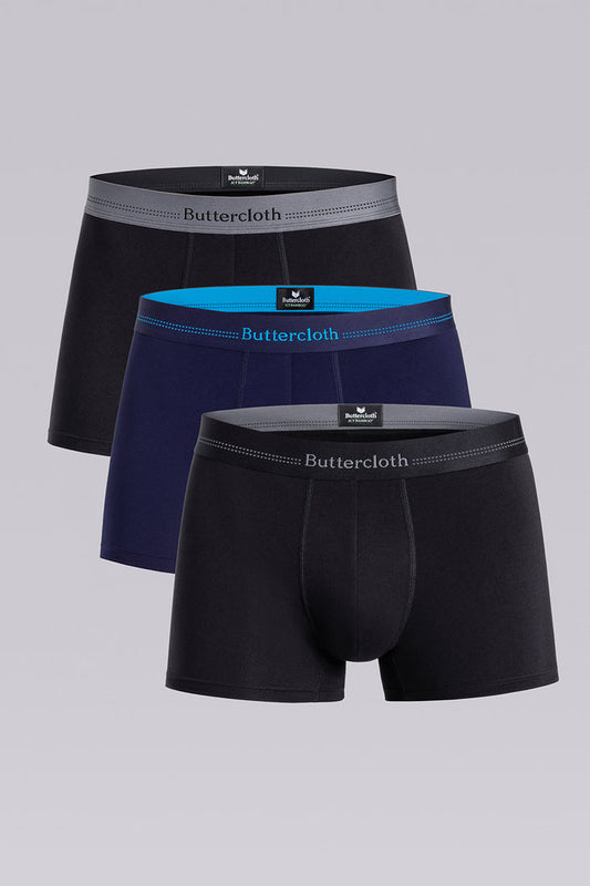 Model wearing the Airy Icy Bamboo boxer briefs comfortable underwear.