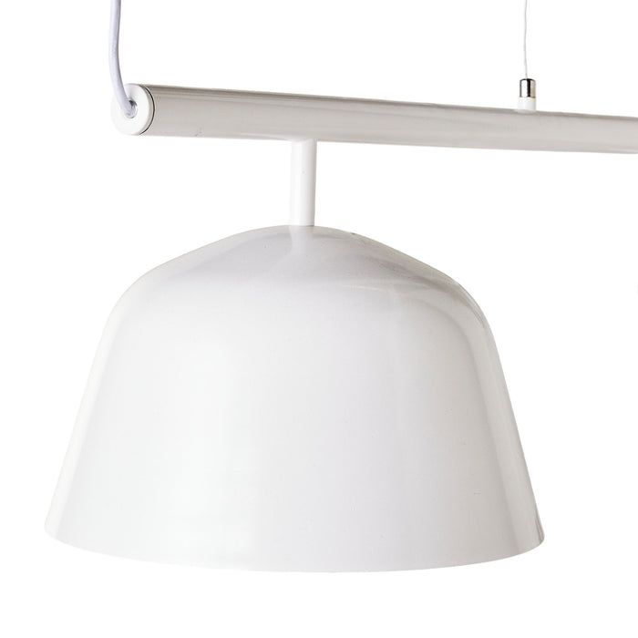 Anglesea 3 Light Metal Shade Pendant White 120cm